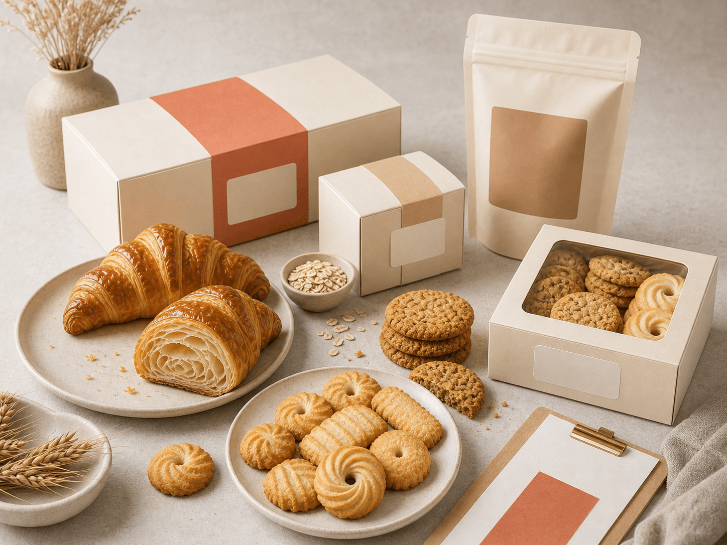 Private label bakery packaging and product samples